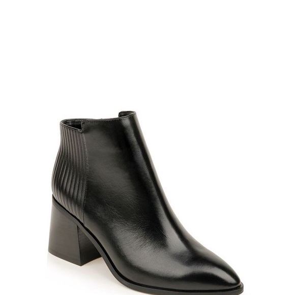 New!!! Zac Posen Tenesha Black Leather Heeled Ankle Boot Size 8.5 - Picture 2 of 14